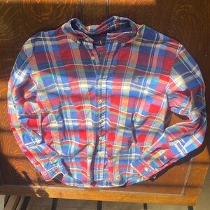 Ralph Lauren Button Down Plaid 100% Cotton Shirt Excellent Condition